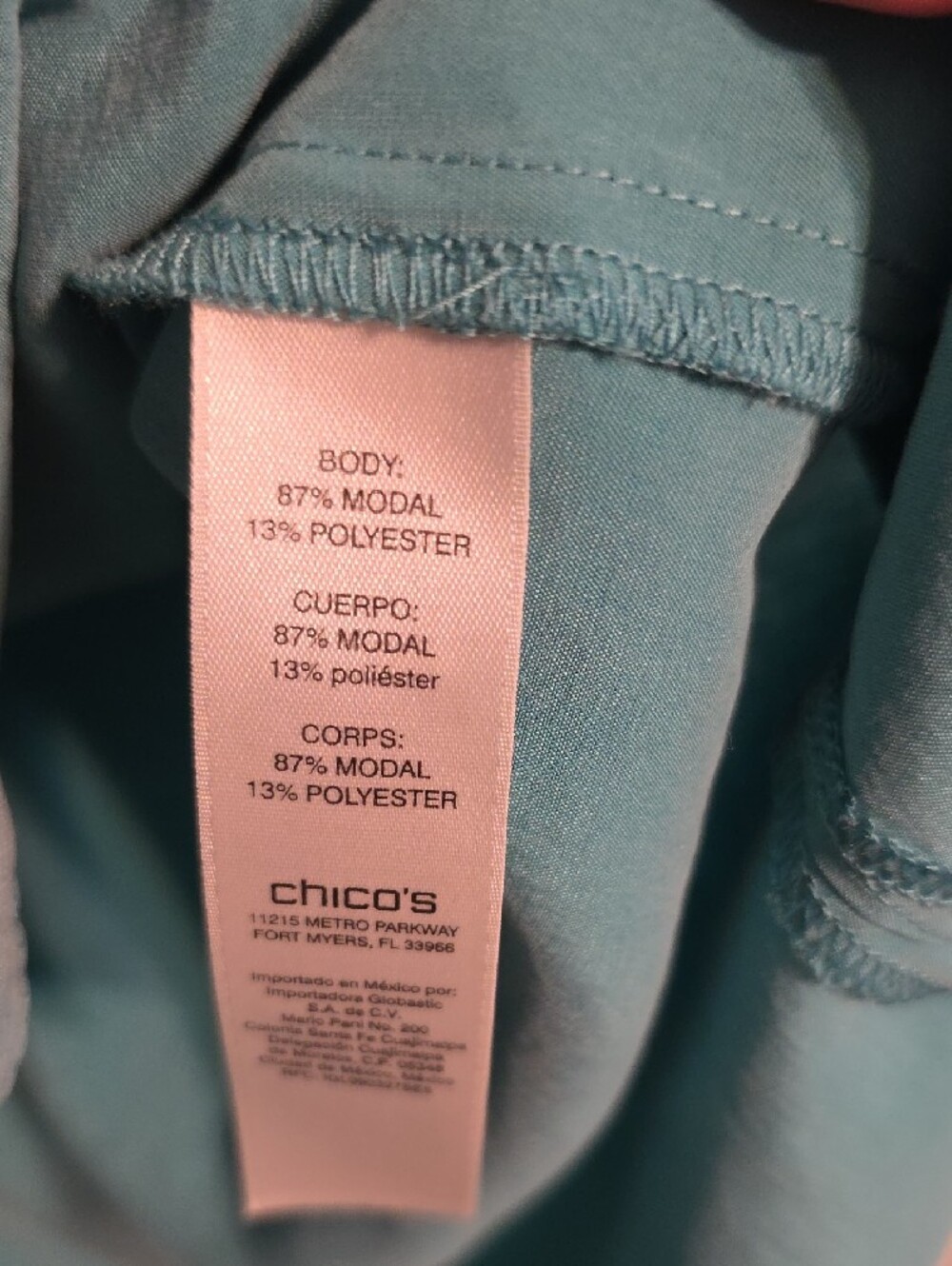 Chico's Teal Short-Sleeve Button-Down Shirt - Picture 5 of 7